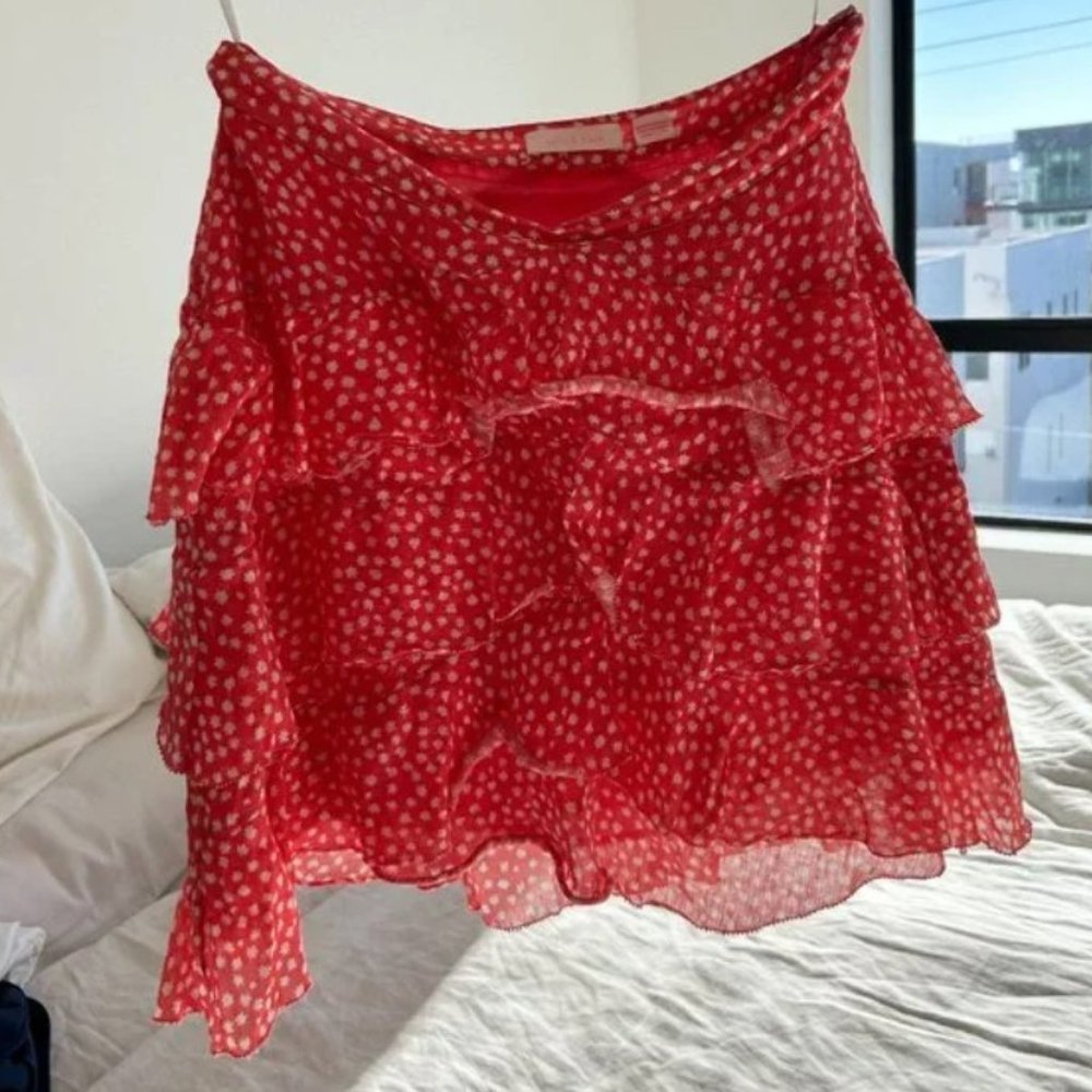 Sass & Bide Red Star Mini Skirt